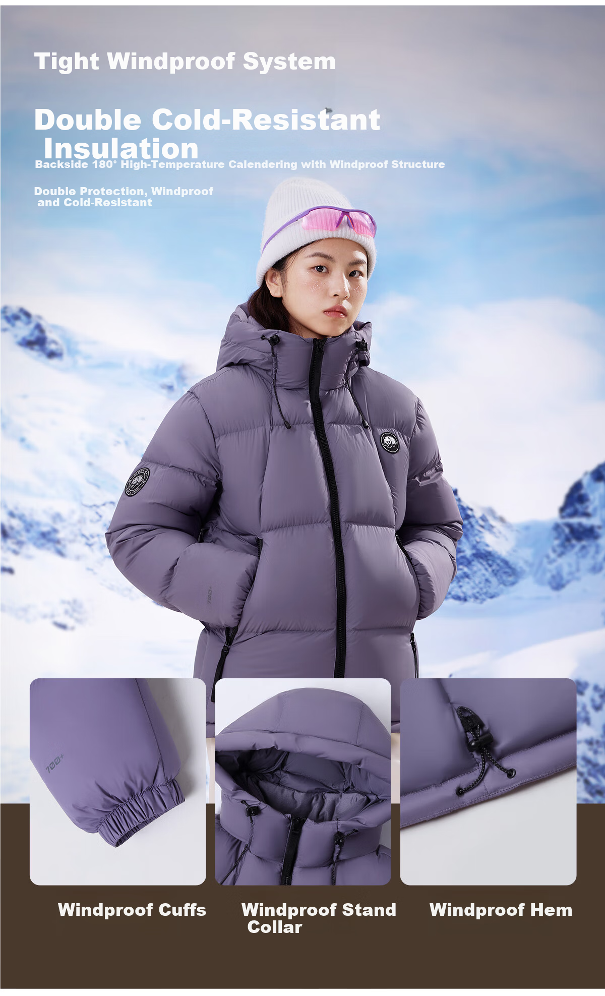 Panda Camel [Warm Pupu] Down Jacket Autumn Winter Ski Mountaineering Thickened Coat 9619X5 Phantom Black, XL 13