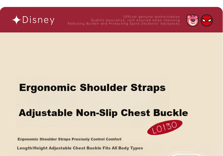 Disney Backpack for Primary School Students Grades 3-6, Spine-Protecting, Load-Reducing, Ultra-Lightweight, Large Capacity, Anti-Drop Children's Backpack for Boys And Girls, Strawberry Bear Desig 11