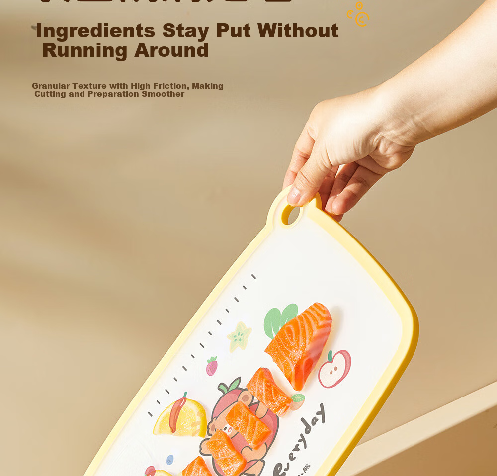 Bear Antibacterial Cutting Board Double-Sided Household PP Plastic Chopping Board for Fruits and Vegetables 30x21.5cm 13