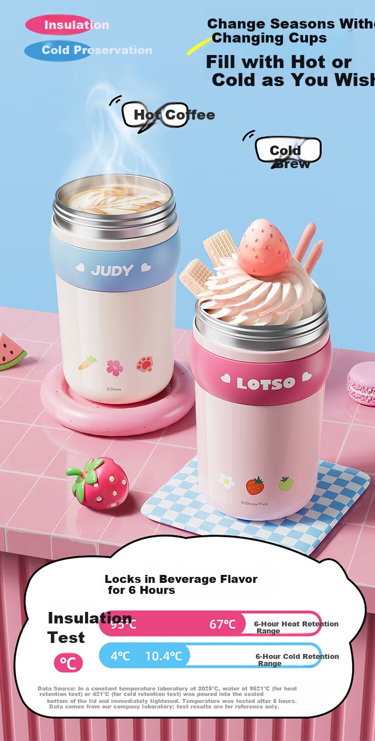 Disney Insulated Straw Water Bottle for Women 316 Stainless Steel High-Quality Student Kids Portable 520mL Mickey 8