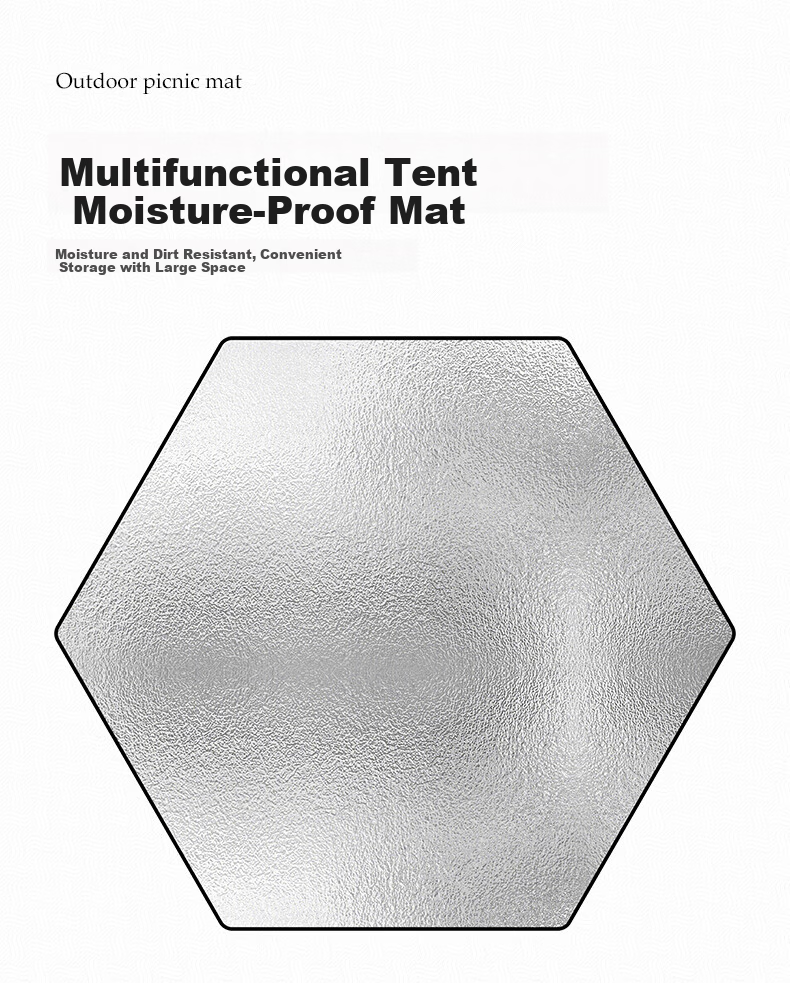 CAMEL Outdoor Camping Moisture-Proof Mat Portable Picnic Blanket Ground Mat Seat Cushion Festival Beach Mat Thickened Silver Ground Sheet 1