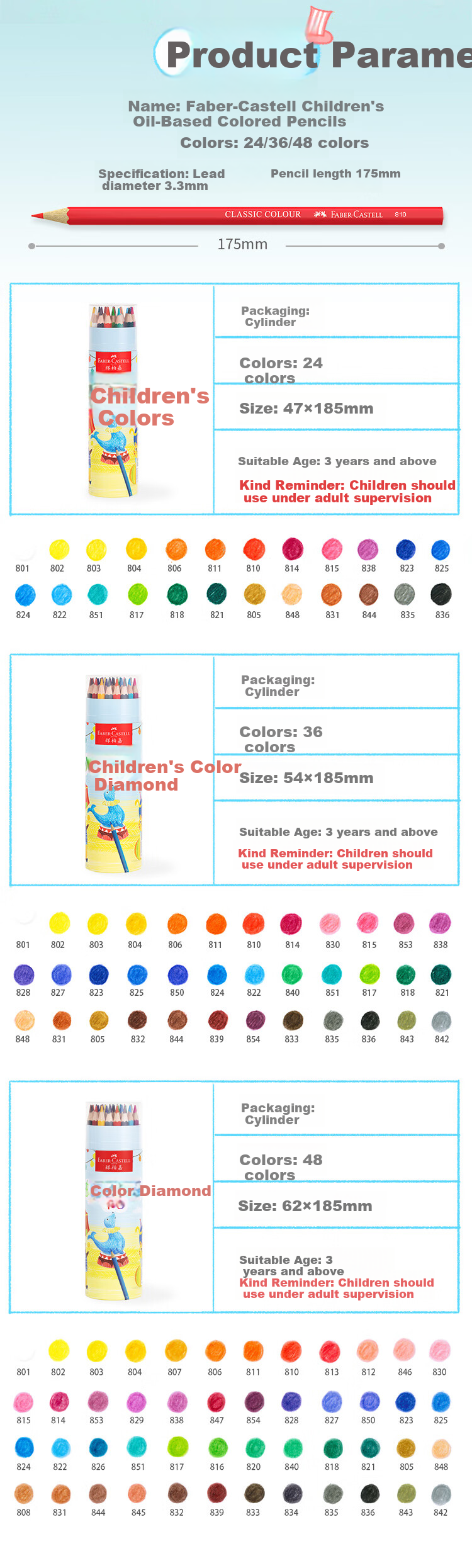 Faber-Castell Germany Triangular Oil-Based Colored Pencils for Children Beginner Adult Drawing Hand Painting Art Sketch 24 Colors with Pencil Holder 4