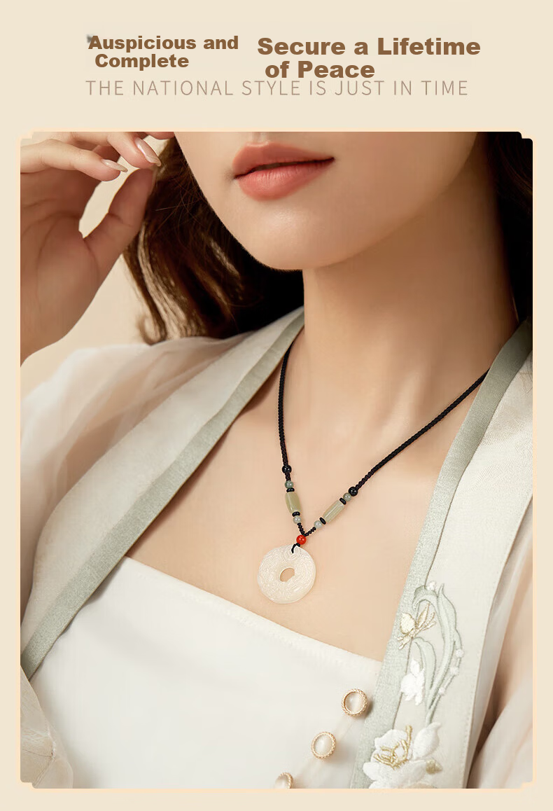 Chow Tai Fook Hetian Jade Pendant Necklace for Men Lightweight Luxury Practical Birthday 520 Valentine's Day Gift for Boyfriend 16