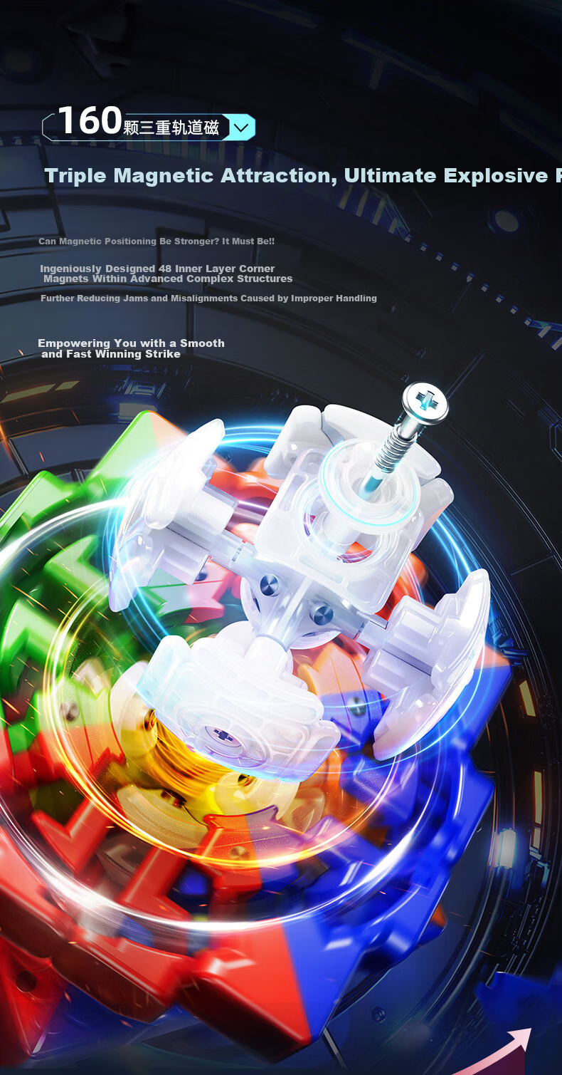 Moyu Culture Aosv V7 4th Order Magnetic Cube Advanced Competition Level Three-Track Magnetic Cube Version 7
