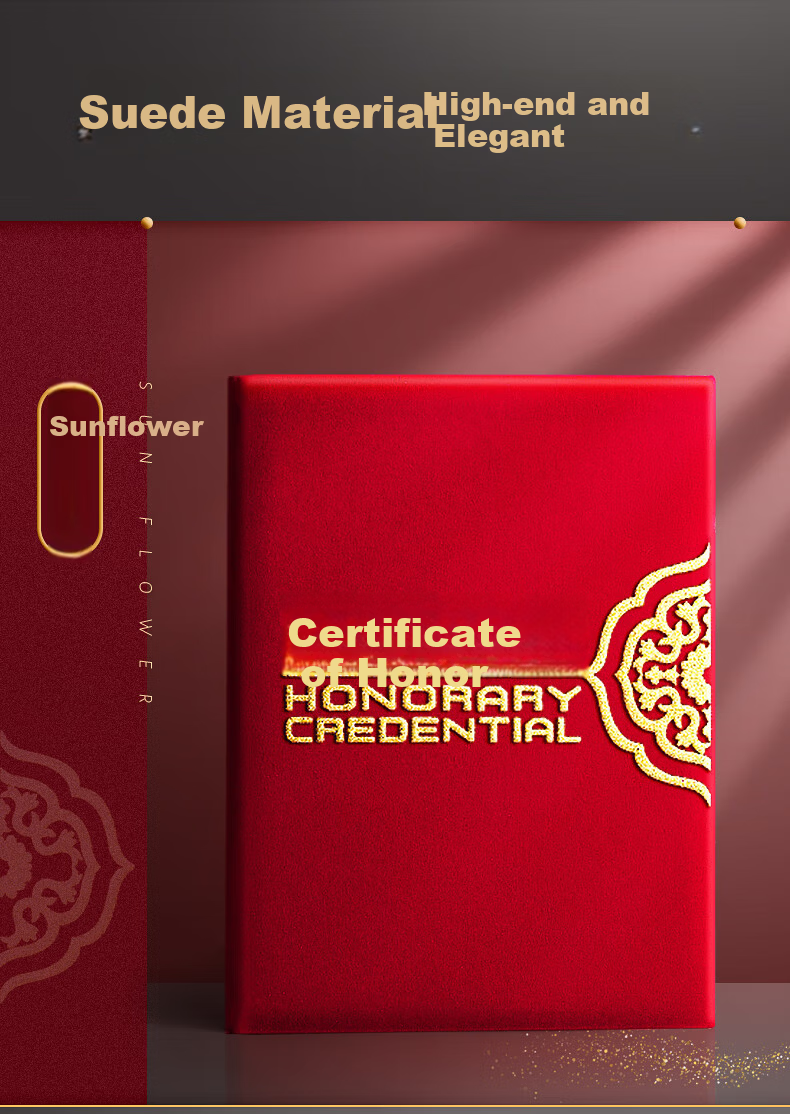 Jinzhi A4 Honor Certificate Set 5 Books + 16 Inner Sheets 12K Award Certificate Excellent Employee Award Shell Premium Gold Stamping Company Annual Meeting Recognition Certificate 3