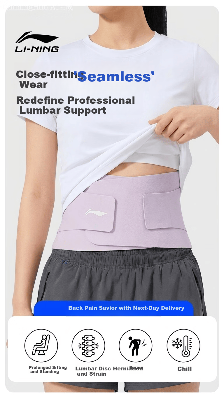 LI-NING Sports Waist Support Belt Professional Breathable Fitness Training Waist Trainer Slimming Running Squat Belt for Women 2