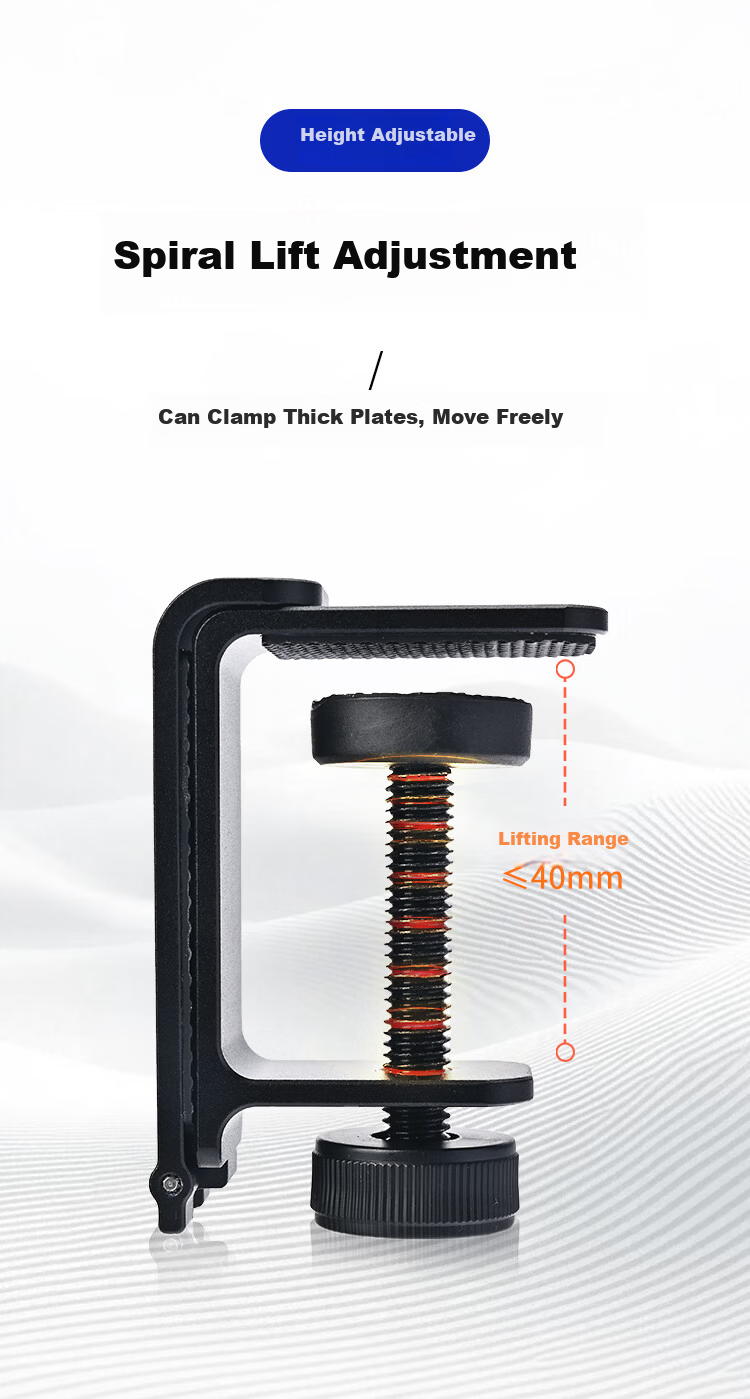 NVV Over-Ear Headphone Stand Multifunctional Gaming Device Storage Headset Hook Metal Clamp Desk Mount Compatible with ROG Razer Aluminum Alloy Foldable Black NG-3 3