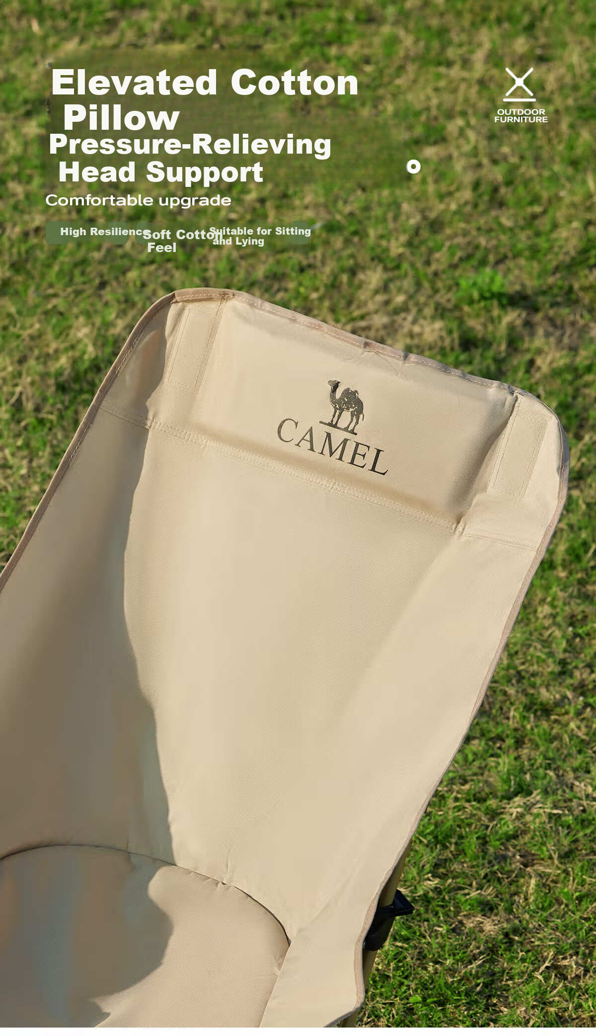CAMEL Outdoor Camping Chair Nap Recliner Picnic Stool Moon Chair Butterfly Chair Folding Beach Chair 6
