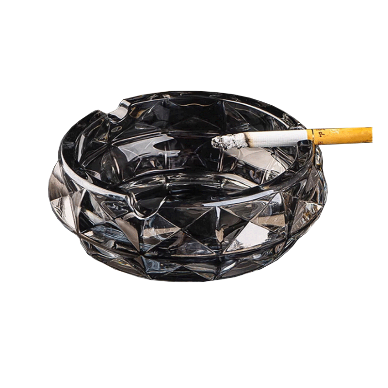 Yupinfengmao Glass Ashtray, Creative And Trendy, for Living Room, Hotel, Guesthouse, Home Use, Restaurant, Crystal Anti-Fly Ash Cigarette Holder