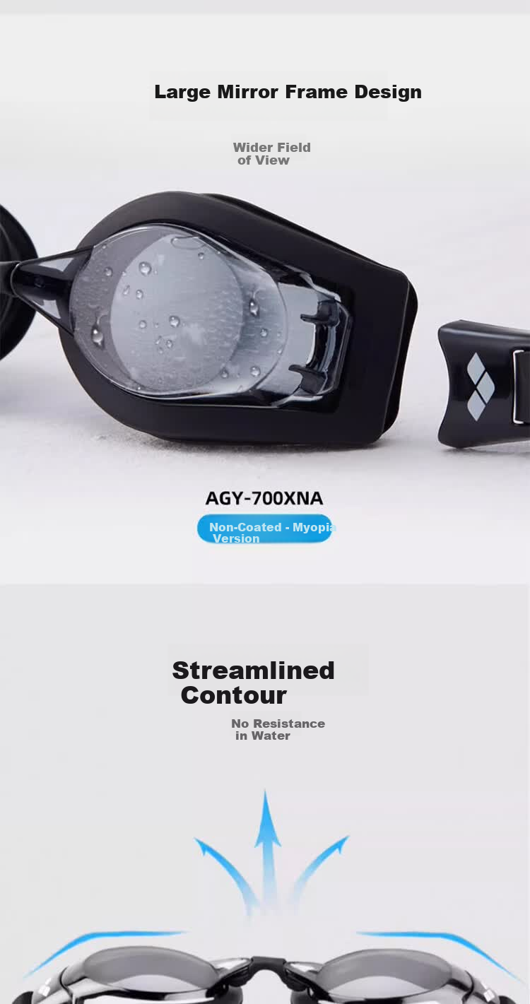 Arena Imported Swimming Goggles, Wide Field of View, High Definition Anti-Fog, Pioneer Waterproof, with Prescription Lenses, Professional Swimming Glasses for Men And Wome 7