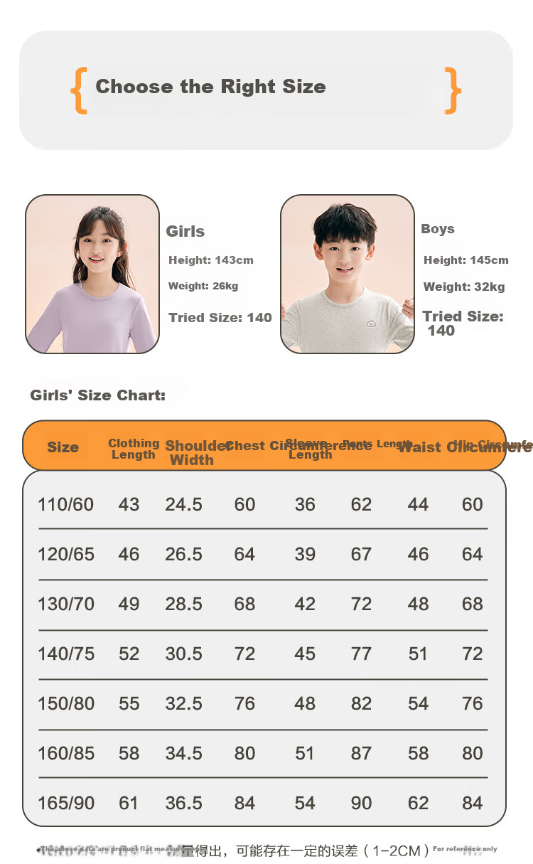 Hodohome Kids Autumn Cotton-Spandex Thermal Underwear Set for Girls, Class A, Round Neck, High Elasticity, Pink, Size 116-160 7