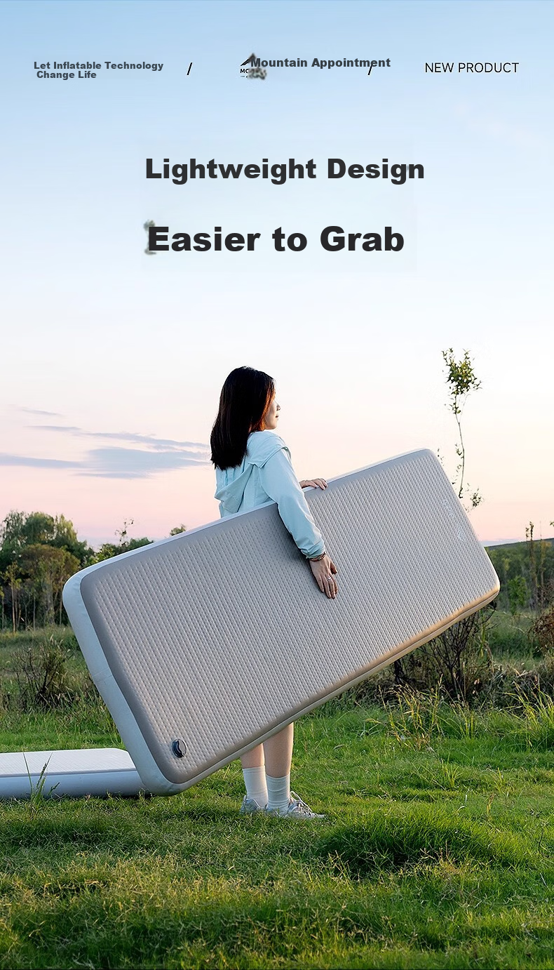 Shanyue Brushed Inflatable Air Mattress Outdoor Camping Tent Moisture-Proof Pad Portable Double Air Bed Home Sleeping Mat 10