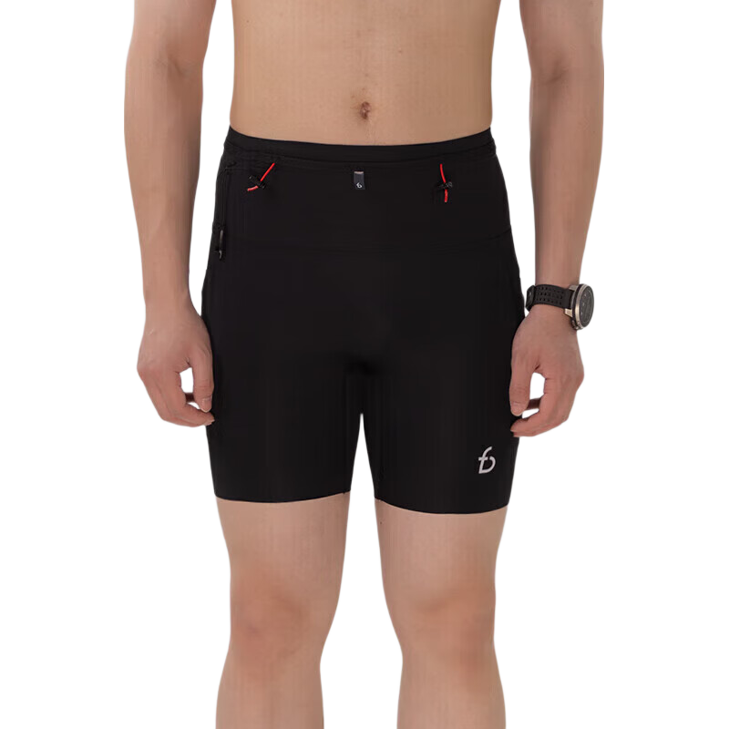 Feibit [Off-Road Kangaroo Pants] Men's Waist Bag Quick-Dry Pants Hiking Outdoor Sweat-Wicking Training Wear Classic Black M