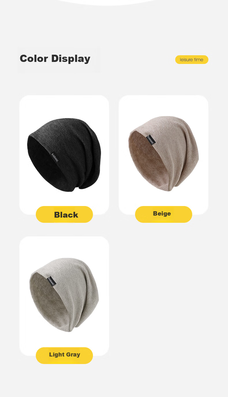 Yu Zhaolin Unisex Four-Season Lightweight Windproof Head Protection Beanie Hat Black 10