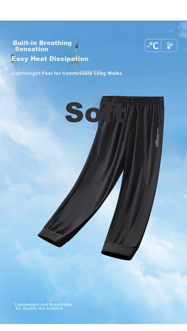 Warrior Men's Summer Ice Silk Quick-Dry Casual Jogger Pants Thin Breathable Training Sports Pants 2