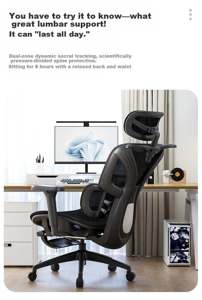 Anglan Ergonomic Chair Computer Chair Comfortable Long Sitting Office Chair Dorm Reclining Gaming Chair 6