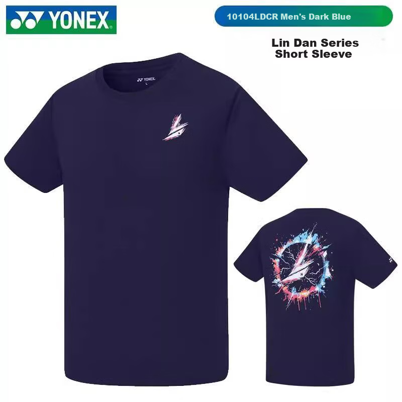 YONEX Badminton Apparel Sportswear Lin Dan Series Short Sleeve Quick-Dry Men's - 10104LDCR Black XL