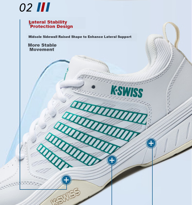K·SWISS Men's Professional Tennis Shoes Lightweight Durable Sports Casual Shoes 04937-148-M Size 42 5