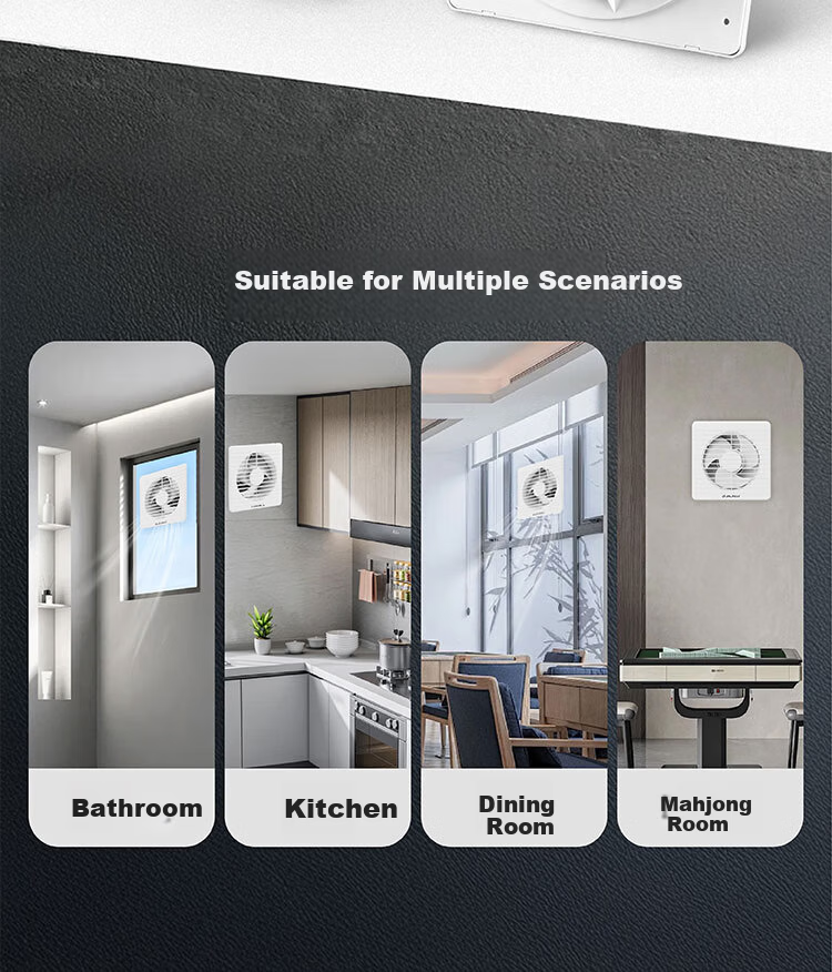 JINLING Powerful Exhaust Fan, Bathroom Kitchen Low-Noise Ventilation Fan, Window And Wall-Mounted APC25-4 10