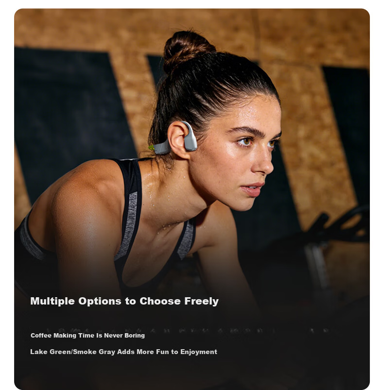 Aigo Bluetooth Earphones True Bone Conduction Earhook Sports Wireless IP68 Dustproof Waterproof MP3 Compatible for Kids Running Cycling GS08max Black 4