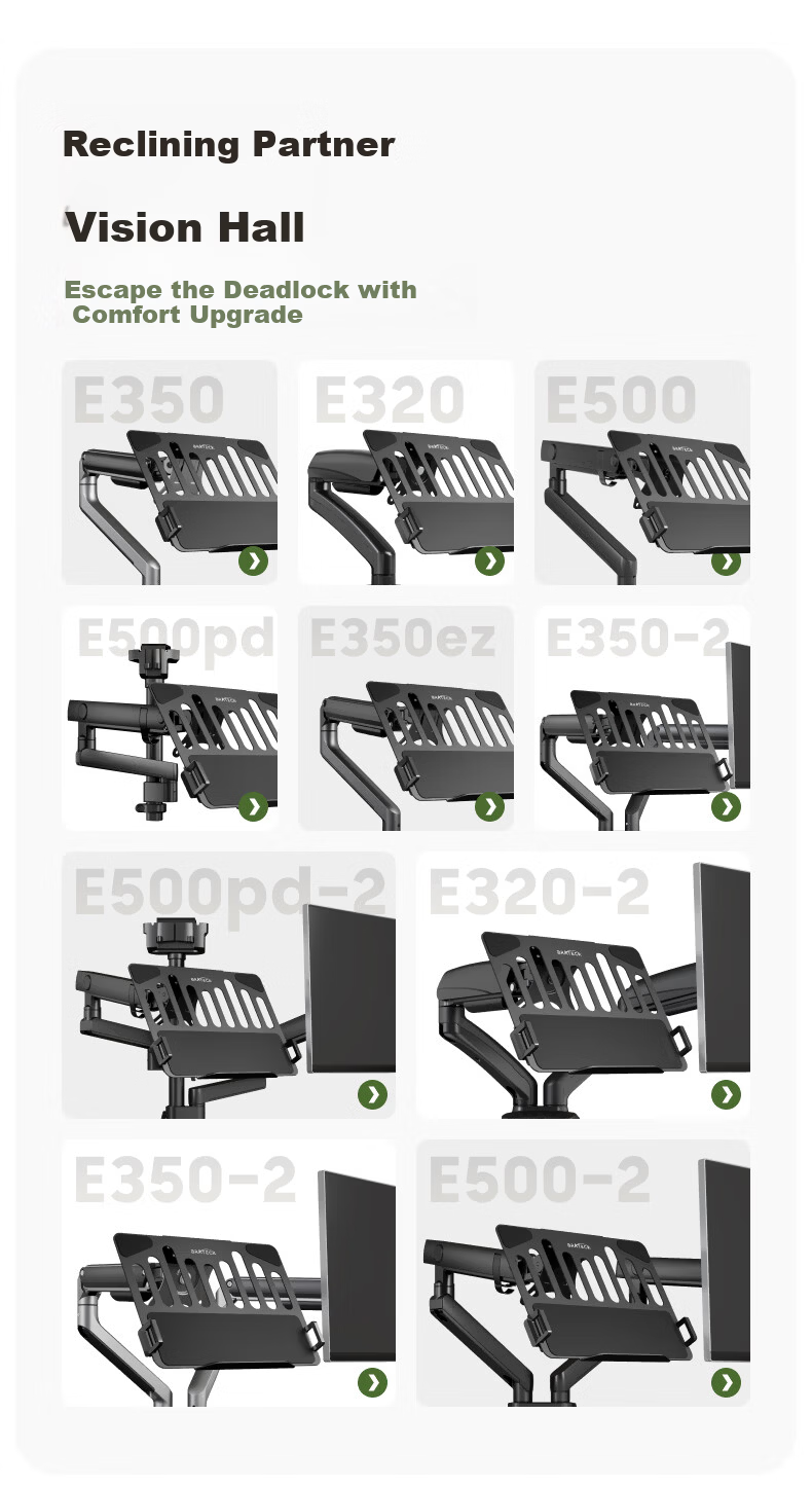 Brateck Beihu Monitor Stand, Mechanical Arm, Computer Stand Desktop Clamp Base, Screen Lifting Suspended Riser E230 Black 13-32 Inch, Vertical Rotating Vertical Arm 3