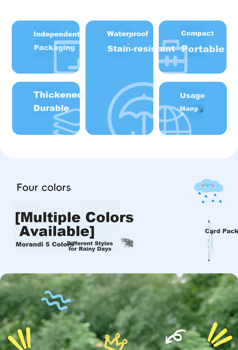 Qihaiqiu Disposable Children's Thickened Raincoat Independent Packaging Full Body Stormproof Student Outdoor Rain Poncho Colorful 10-Pack 3