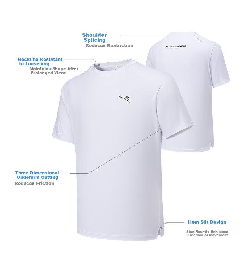 Anta Quick-Dry Master C5 Zero Pressure T Men's Summer New Breathable Sports Short Sleeve T-Shirt Running Shirt 9