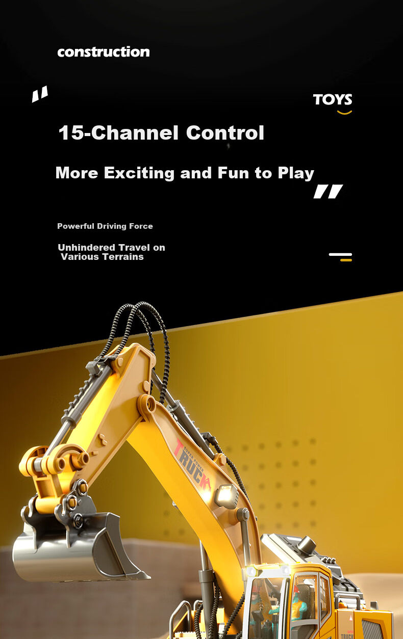 LIVING STONES Remote Control Excavator Alloy Large Kids Toy Boys Realistic Engineering Vehicle Electric Car Children's Day Gift 5