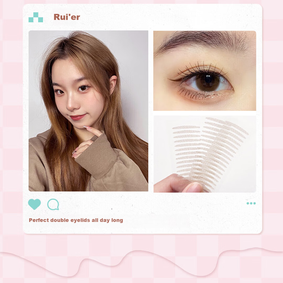 Arrebol Double Eyelid Tape for Women Invisible Natural Lace Waterproof Sweatproof Anti-Puffy Eye Pads L Natural Style 105 Pieces 14