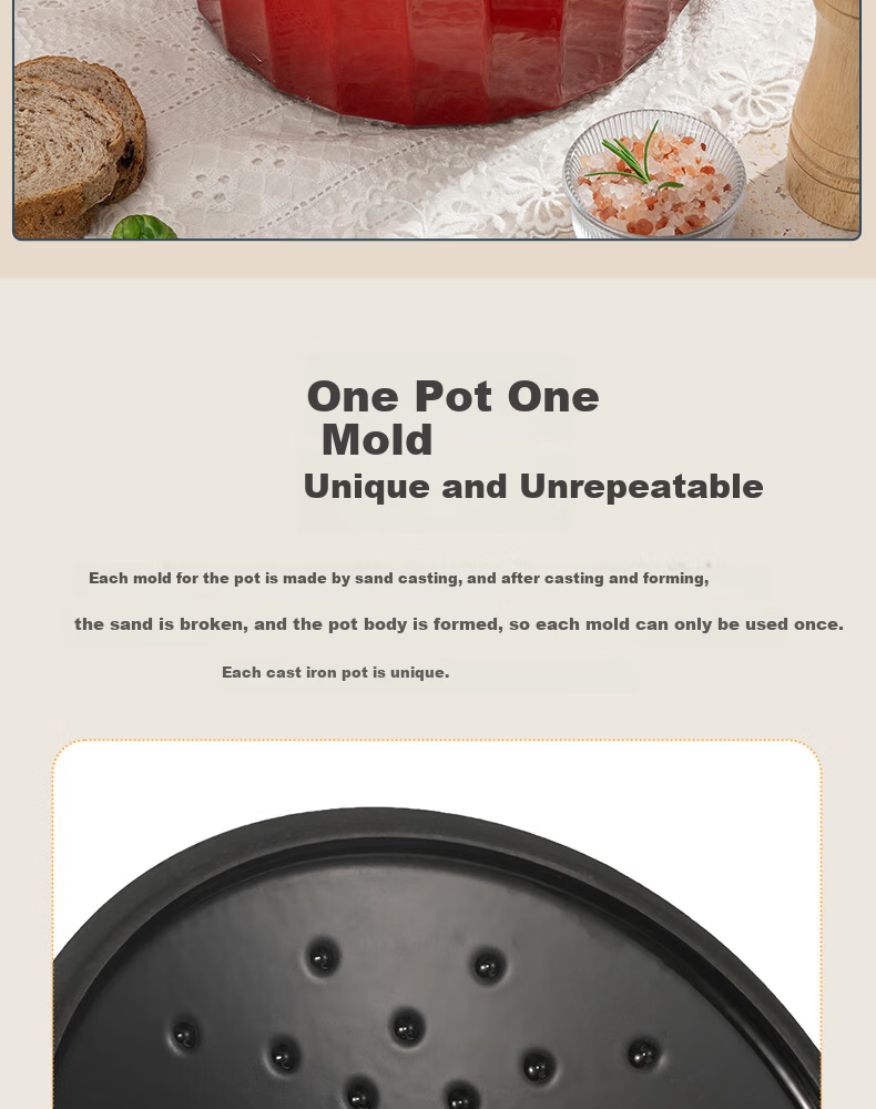 Kambach Enamel Cast Iron Soup Pot 3.5L Stew Braise Casserole Compatible with Induction and Gas Stoves 8