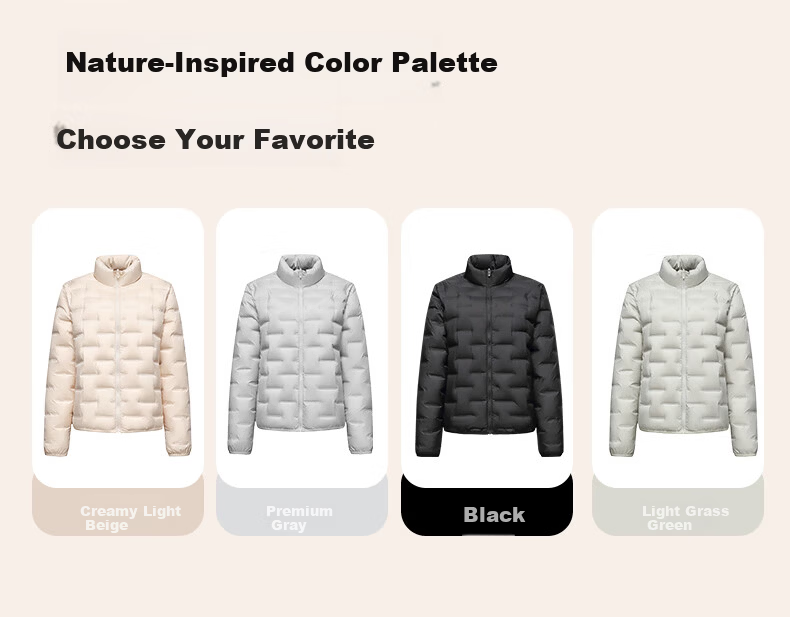 SNOWFLYING Women's Short Down Jacket 2025 Winter Korean Slim Fit Lightweight 90% Down Coat Cream Light Beige XL 12