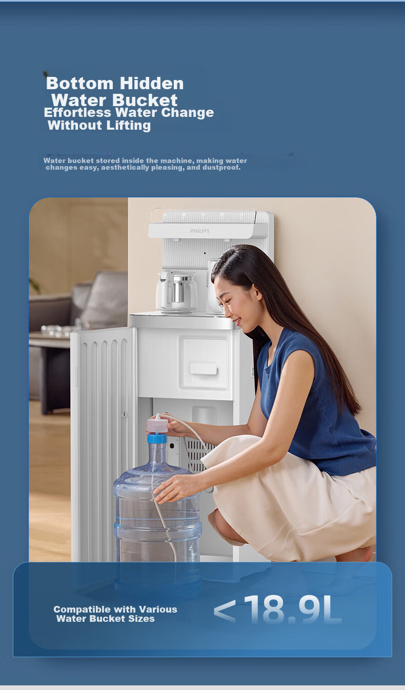 PHILIPS Ice Cube Tea Bar Machine High-End Home One-Key Smart Bottom Water Bucket Office Water Dispenser Ice Realm T1 Fully Automatic Ice-Making Tea Bar Machine 24