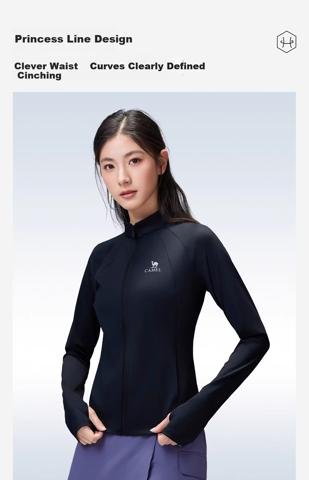 CAMEL Outdoor Women's Short Slim Breathable Cooling Sunscreen Jacket 2026 Spring Summer New 1167 12