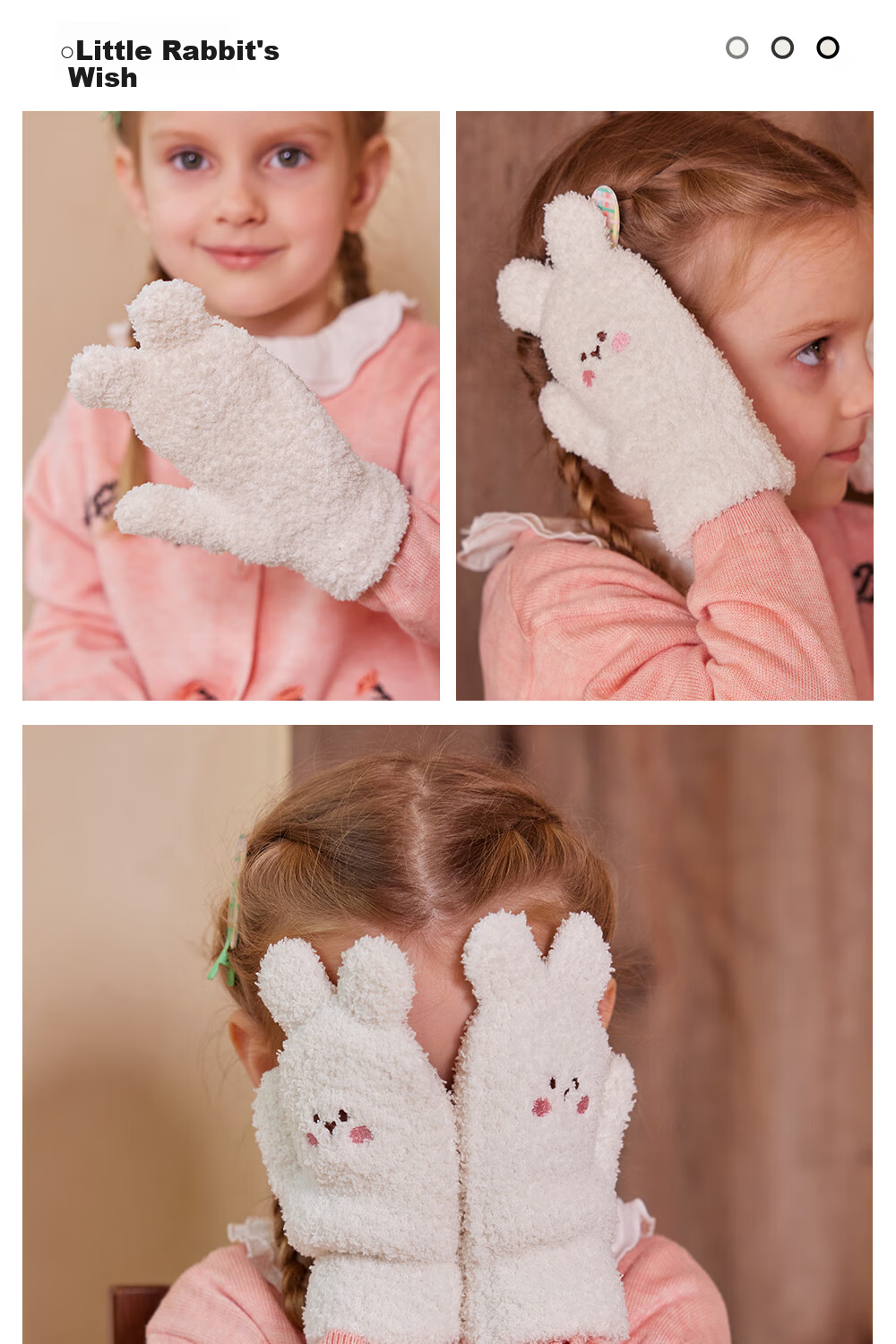 Beitais Children's Winter Gloves Fleece Thickened Warm Boys Girls Half-Fleece Anti-Frost Mittens 15