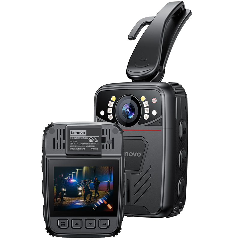 Lenovo Body-Worn Camera with Explosion-Proof Design, High-Definition Infrared Night Vision Camera, Portable Mini Video Evidence Recorder DSJ-1W 64GB