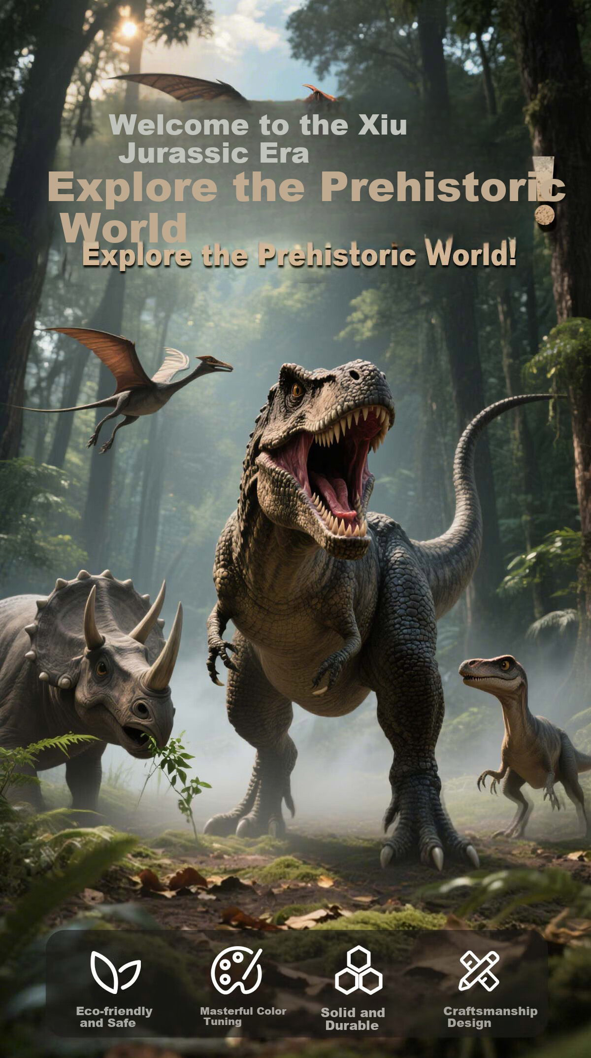 Bameika Large Intelligent Sound-Making Dinosaur Model Toy Realistic Jurassic Animal South Giant Beast Drago 1