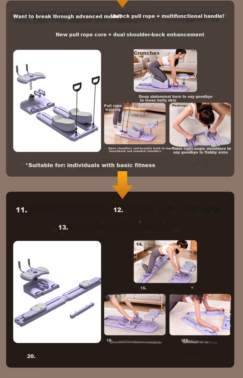 DDS Multifunctional Crawling Machine Lumbar Spine Stretching Core Training Abdominal Roller Home Fitness Equipment DDS6507P 5