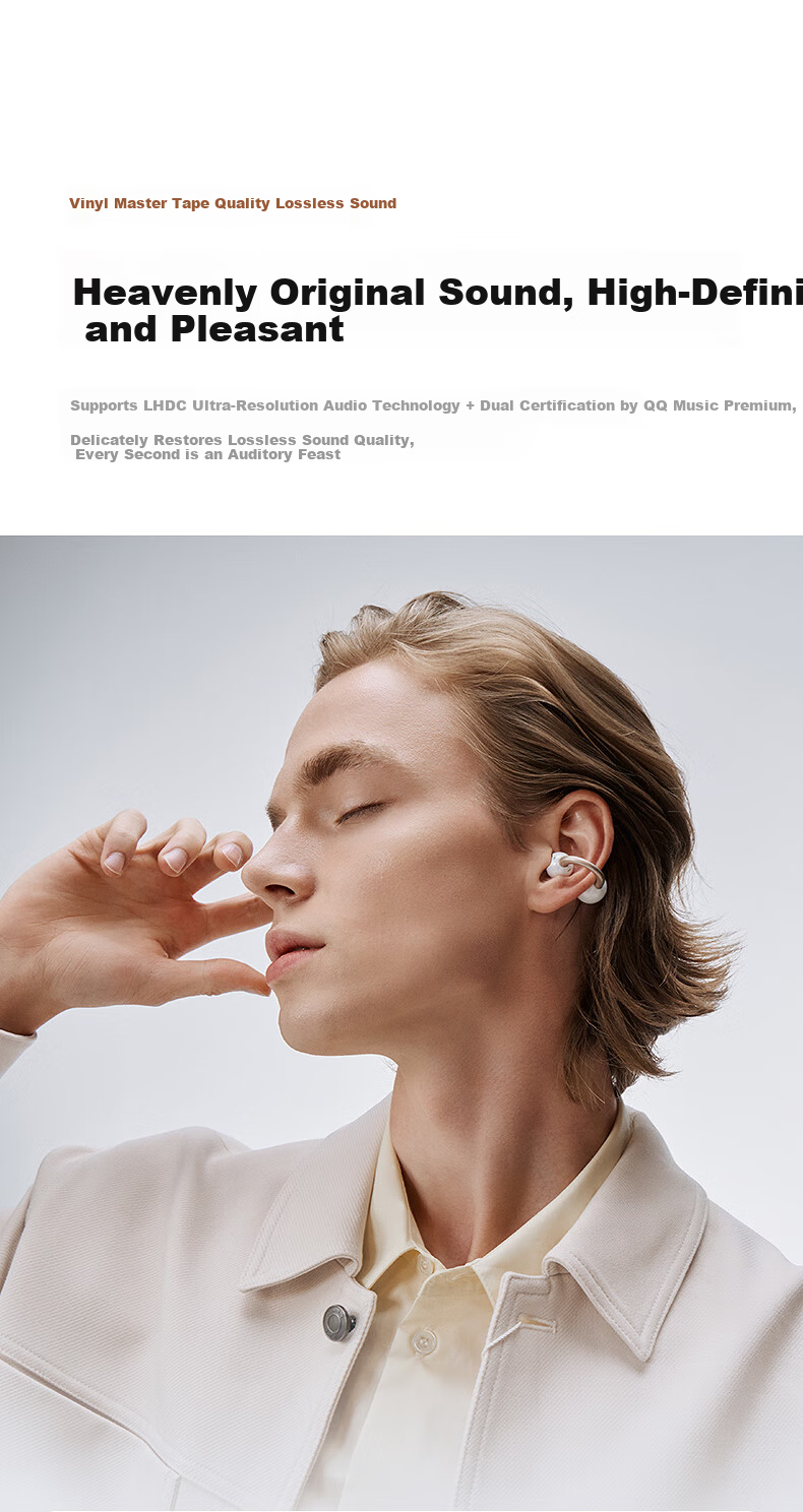 Joyroom OC3 Lipstick Bluetooth Earbuds Clip-On Bone Conduction Open-Ear Noise-Cancelling AI Office Translation Device Unisex Gift 23