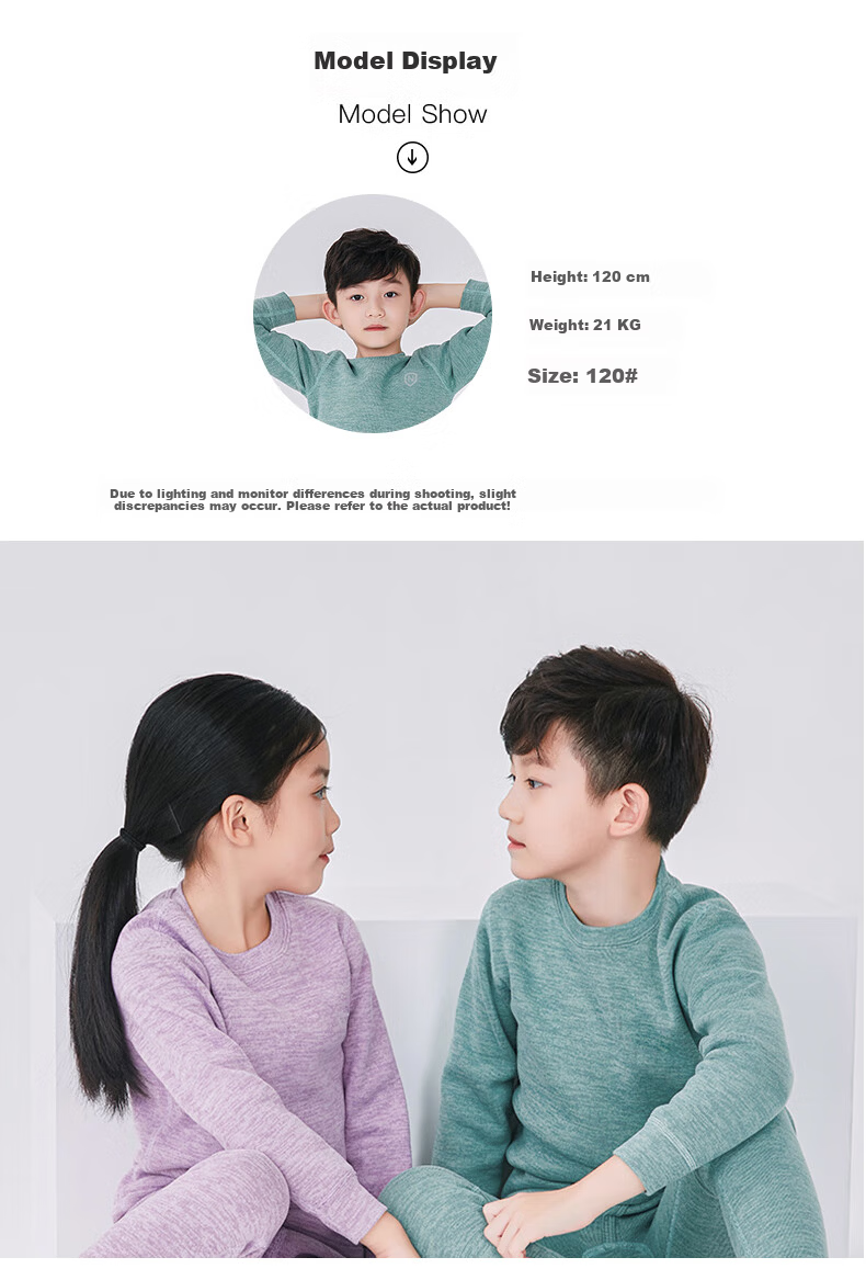 Nubiwear Kids Thermal Underwear Set Boys Winter Fleece Thickened Clothes Girls Autumn Base Layer Top and Bottom 13