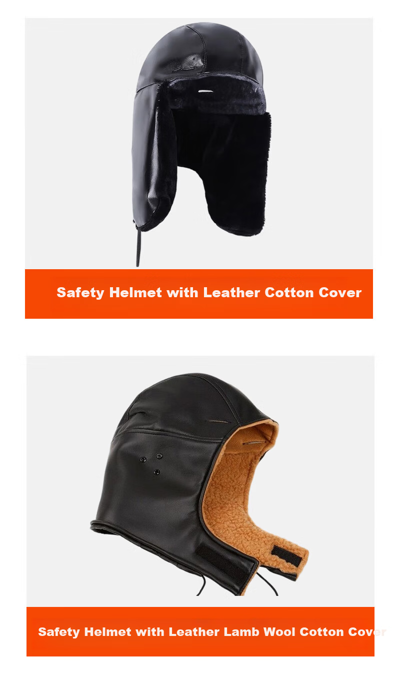 DOLNESRN Cotton Safety Helmet Winter Thicker ABS Anti-Smash Fleece Lined Cold-Resistant Construction Outdoor Warm Safety Hat 17