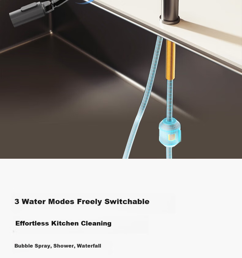 MOEN Gunmetal Kitchen Faucet Pull-Out Rotatable Multi-Function Splash-Proof 13350 7