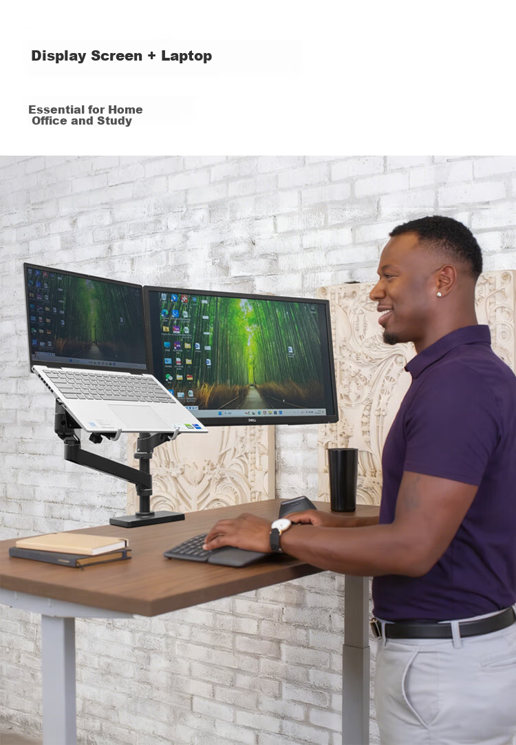 ERGOTRON 40" Dual Monitor Arm Stand Large Screen Dual Display Monitor Mount Computer Monitor Riser Desk (45-509-216) White 5