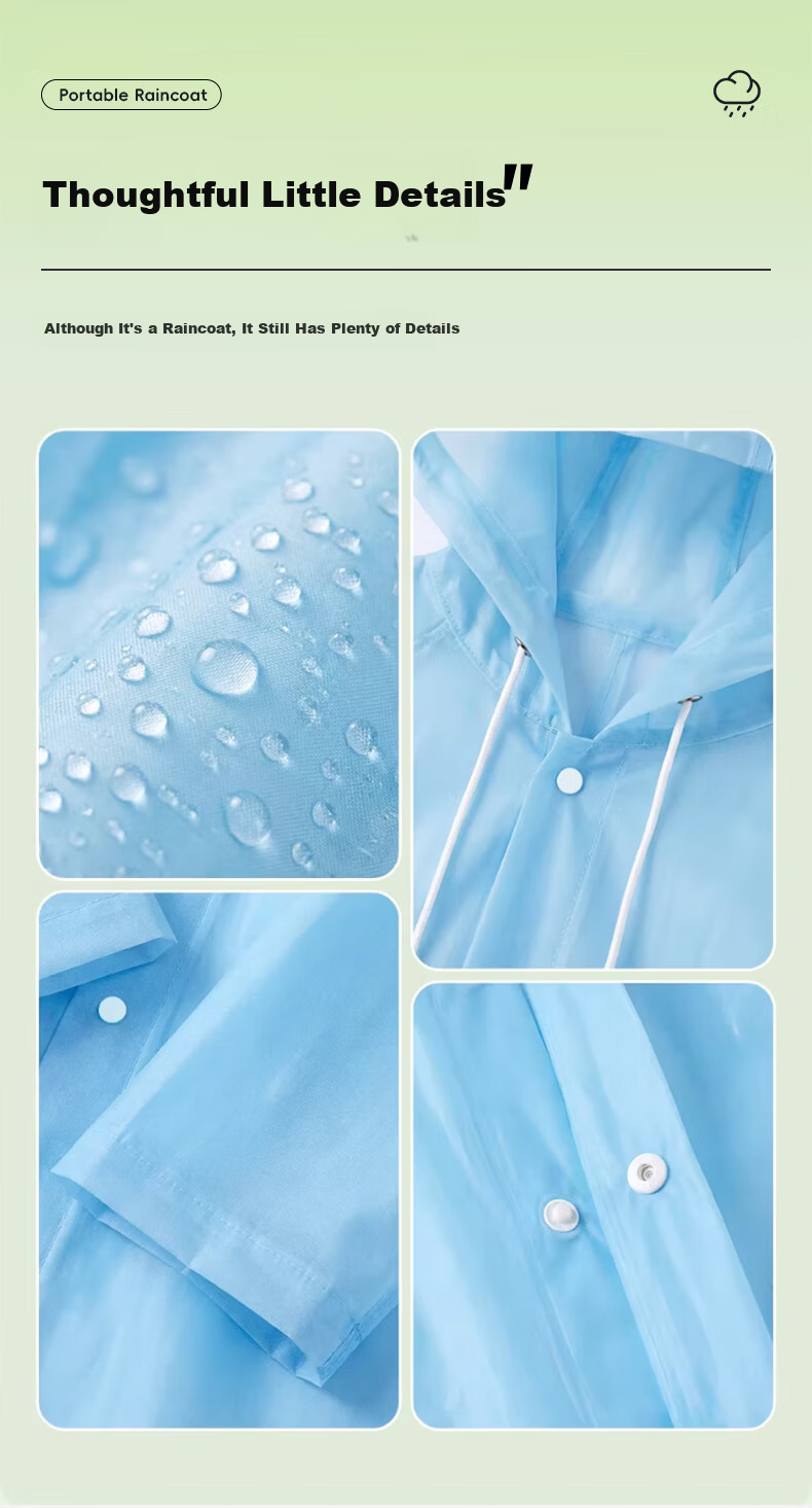 40,000 KM Disposable Long Raincoat Full Body Heavy-Duty Adult Anti-Rain Outdoor Hiking Travel Single-Person Portable Poncho 8