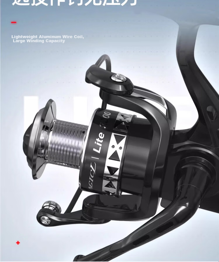 Handing Fishing Reel Spinning Reel Metal Long Cast Sea Rod Lure Rock Fishing Micro Fishing Reel 2nd Generation (Black) Model 6000 22