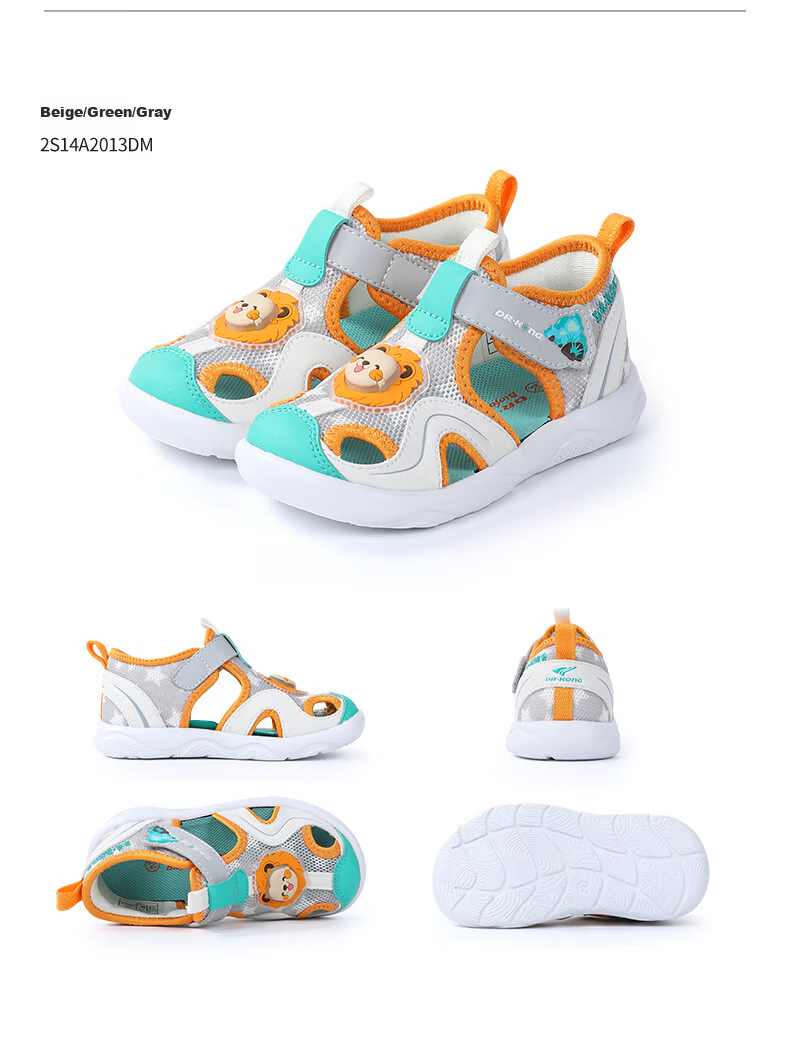 DR·KONG Toddler Walking Shoes Summer Unisex Kids Velcro Lightweight Baby Sandals 2S14A2013AM Black Size 22 11