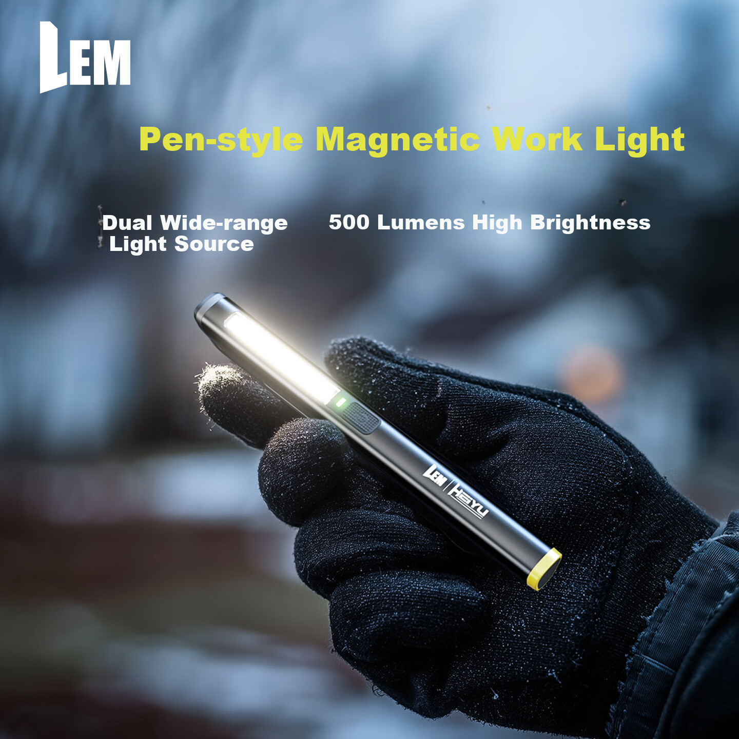 LEM Pen-Style High-Brightness Flashlight Compact Portable Work Light Automotive Repair Magnetic Rechargeable Multifunctional Inspection Tool