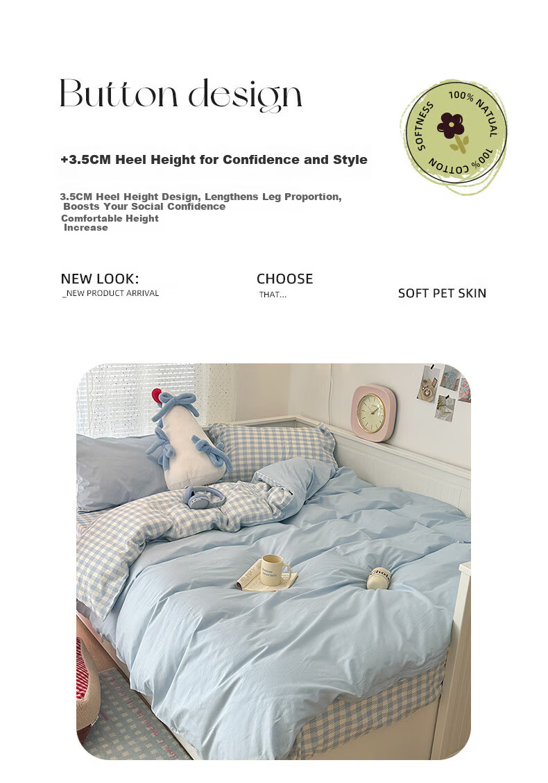Grace Class A 7A Antibacterial Pure Cotton Duvet Cover 100% Cotton Single Bed Linen 150*200cm Sea Salt Milk Coconut 8