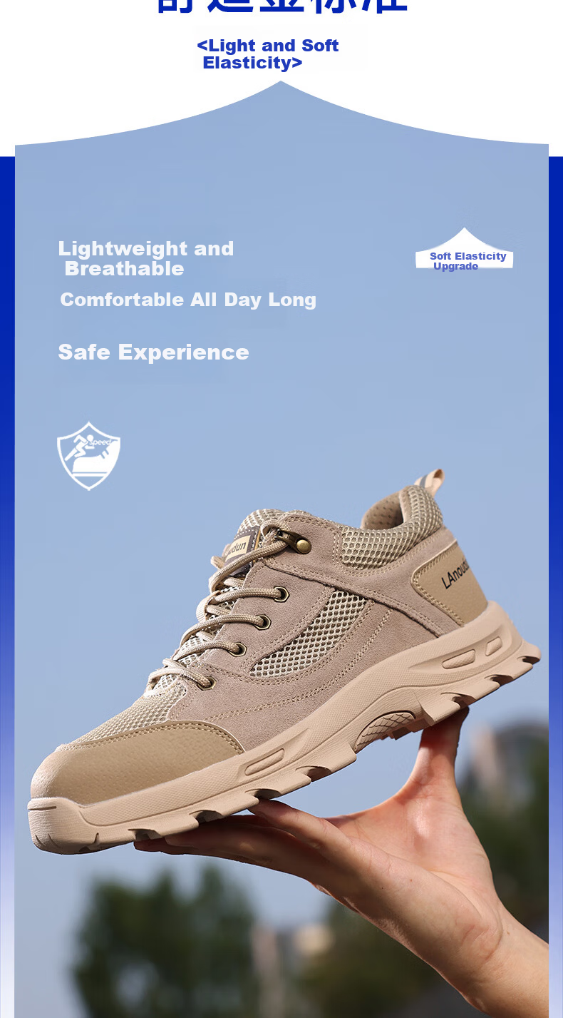 BlueOwl Shield Men's High-Top Safety Work Shoes DL1122G Size 44 - Slip-Resistant, Steel Toe, Anti-Puncture, Durable Worksite Footwear 6
