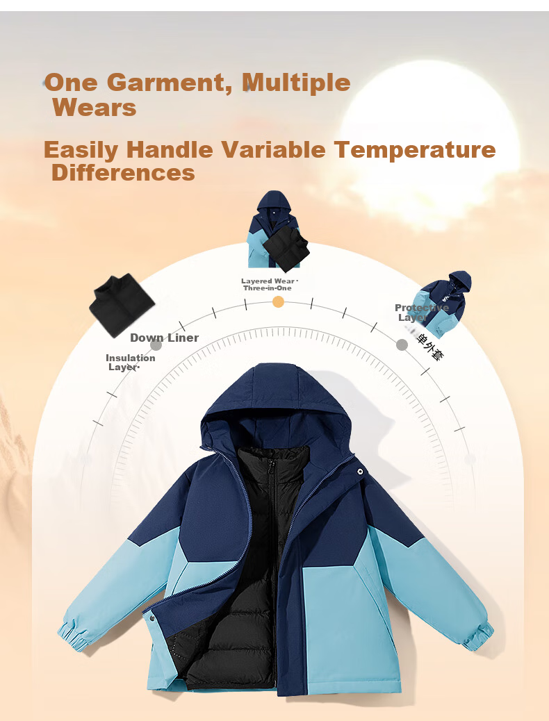 JEANSWEST Boys' Kids' Waterproof Padded Jacket Autumn Winter 2025 New Warm Coat for Children Middle and Older Kids Cotton Jacket 7
