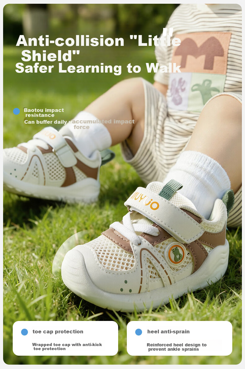 OUYUN Infant Toddler Walking Shoes Spring Summer Baby Boys Girls Soft Sole Non-Slip Mesh Sandals Light Pink Purple Size 19 8